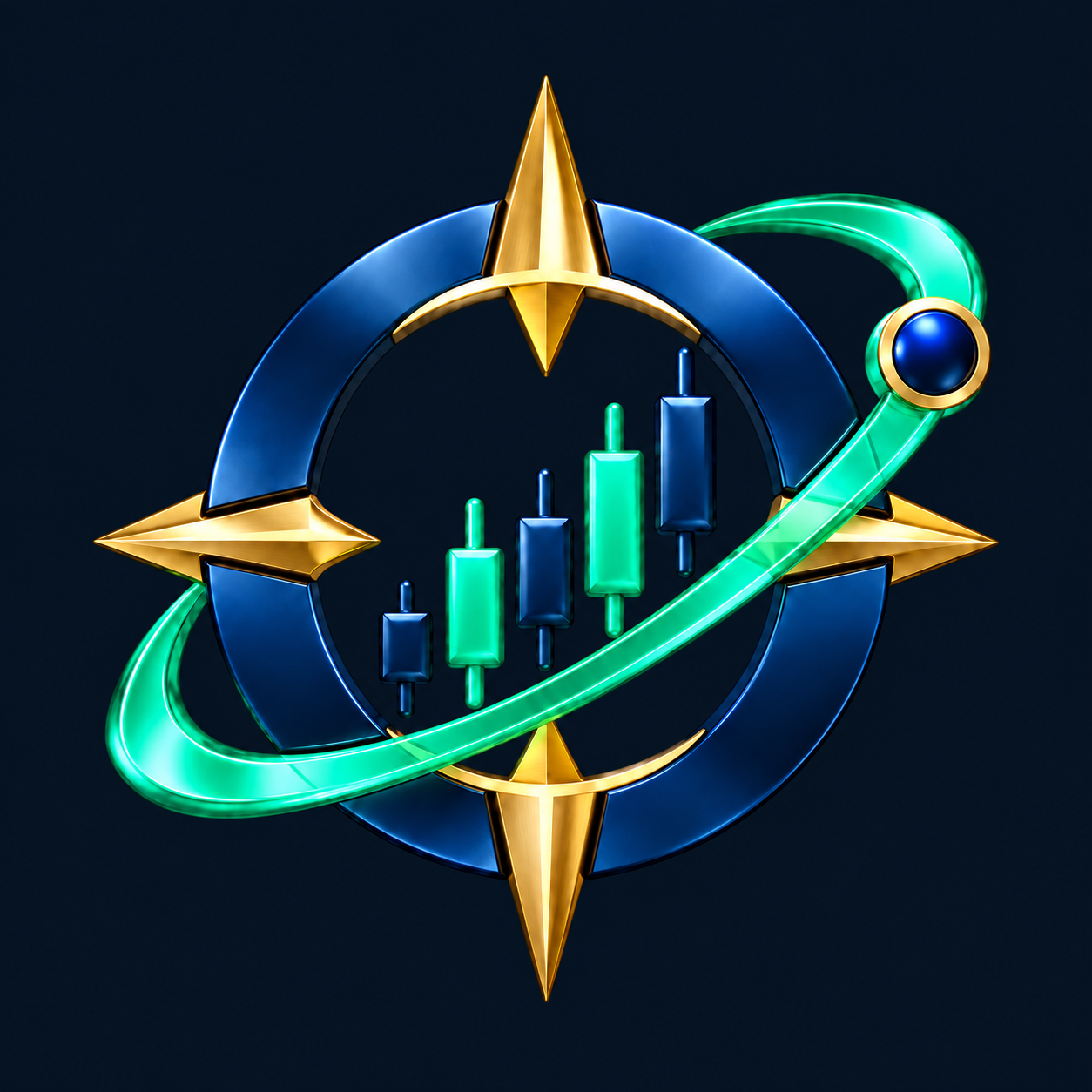 ORIALCOM FX compass and market orbit emblem
